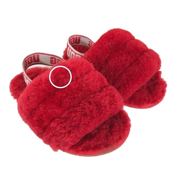 Ugg Red Fluff Yeah Slides Sandals Size 9 - Picture 12 of 14